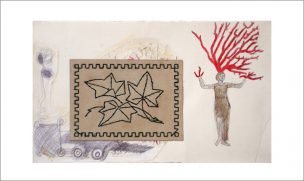 Series 1, paste-up, approx. 35 pieces, mixed media, size approx. 28 x 20 cm, 2016, Silvia Nettekoven