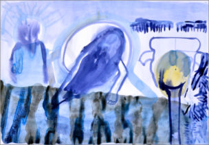 Evocation, Tusche, 68 x 98 cm, 2019, Silvia Nettekoven