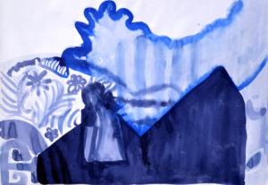 Evocation, Tusche, 68 x 98 cm, 2019, Silvia Nettekoven