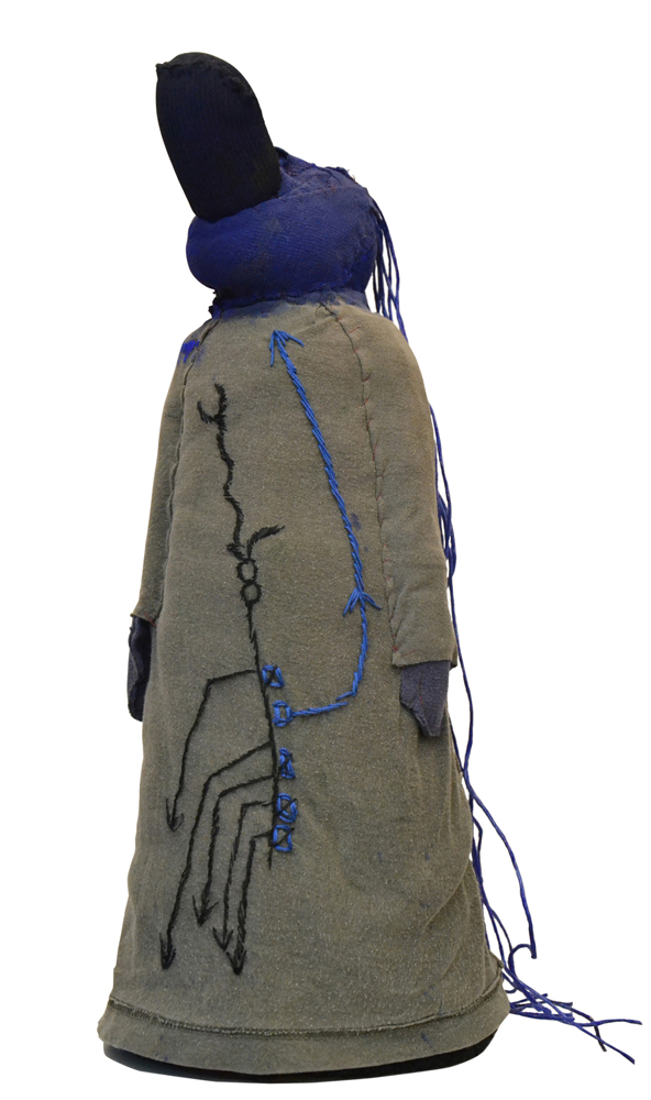 Time has told me, series, 9 objects, wood and textile material, height approx. 35 cm, 2006 - 2012